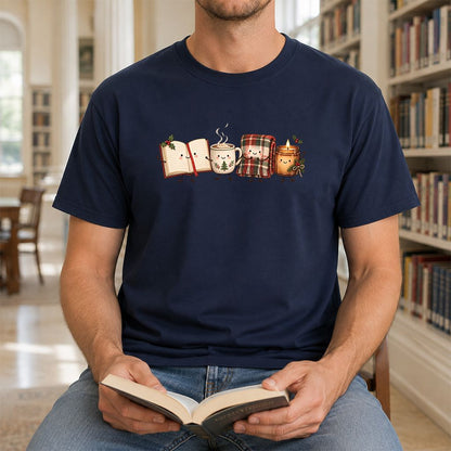 Christmas Cozy Club Printed T-Shirt | Christmas Gift Navy