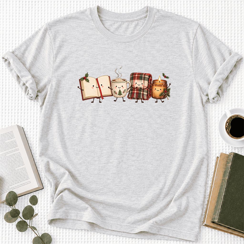 Christmas Cozy Club Ultra-Soft Cotton T-Shirt | Christmas Gift Ash