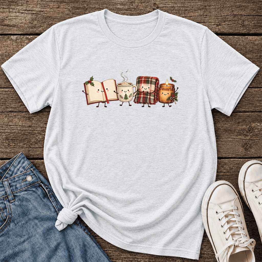 Christmas Cozy Club Ultra-Soft Cotton T-Shirt | Christmas Gift Ash