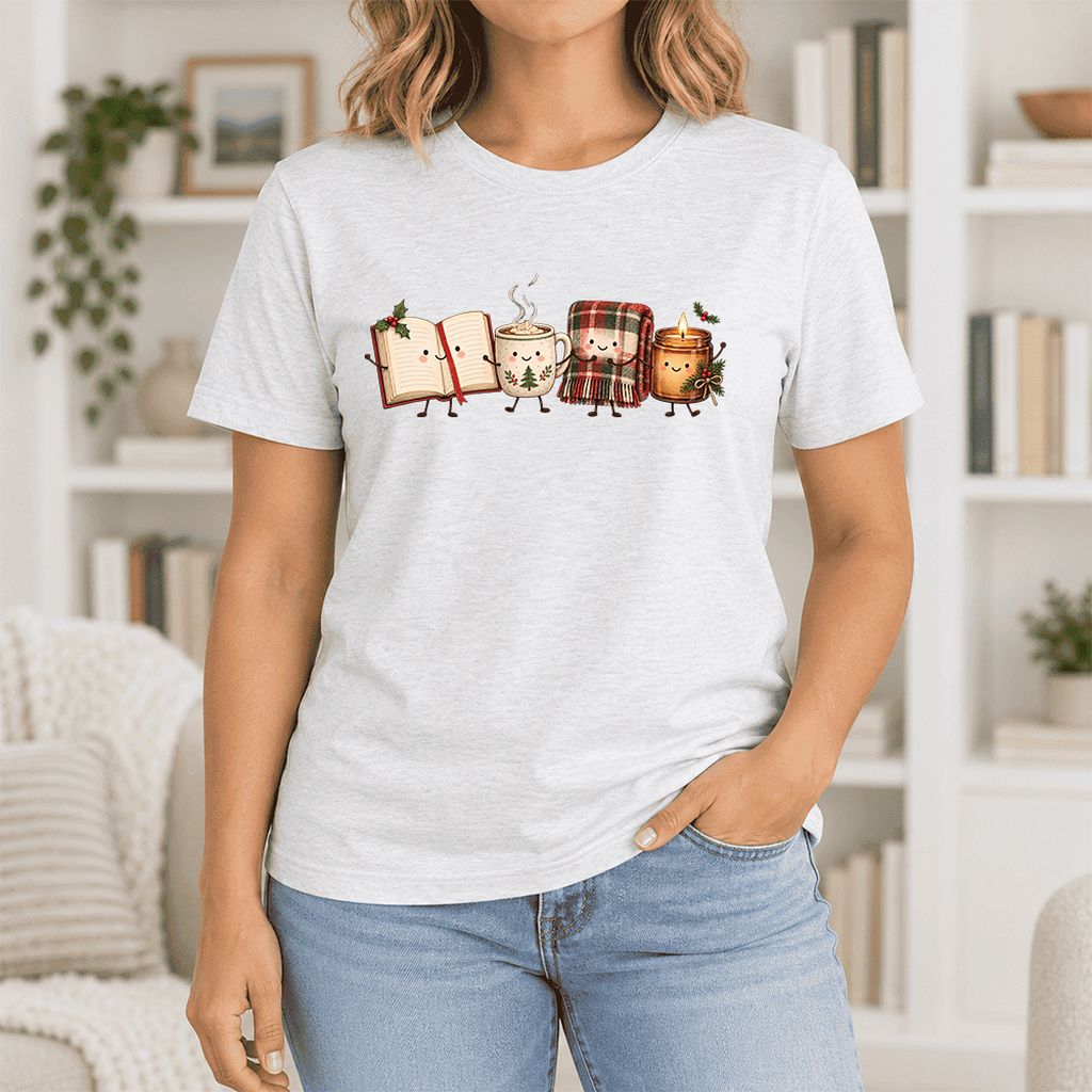 Christmas Cozy Club Ultra-Soft Cotton T-Shirt | Christmas Gift Ash