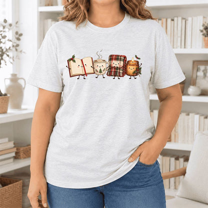 Christmas Cozy Club Ultra-Soft Cotton T-Shirt | Christmas Gift Ash