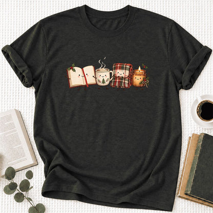 Christmas Cozy Club Ultra-Soft Cotton T-Shirt | Christmas Gift Black Heather