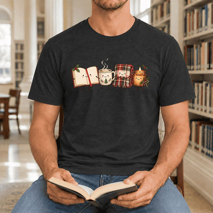 Christmas Cozy Club Ultra-Soft Cotton T-Shirt | Christmas Gift Black Heather