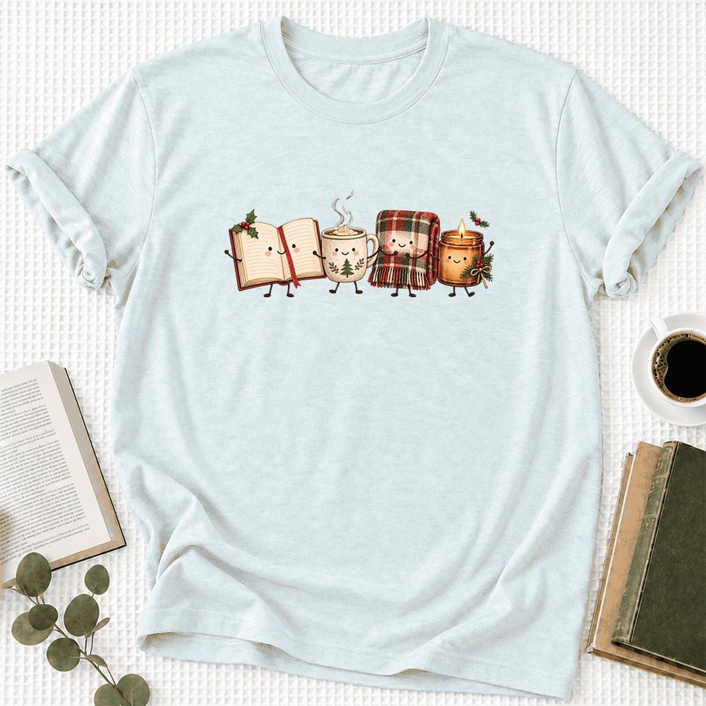 Christmas Cozy Club Ultra-Soft Cotton T-Shirt | Christmas Gift Heather Ice Blue