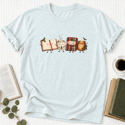 Christmas Cozy Club Ultra-Soft Cotton T-Shirt | Christmas Gift Heather Ice Blue