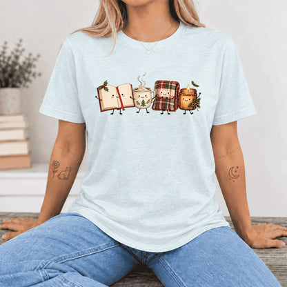 Christmas Cozy Club Ultra-Soft Cotton T-Shirt | Christmas Gift Heather Ice Blue