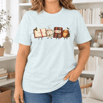 Christmas Cozy Club Ultra-Soft Cotton T-Shirt | Christmas Gift Heather Ice Blue