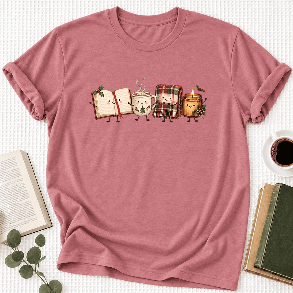 Christmas Cozy Club Ultra-Soft Cotton T-Shirt | Christmas Gift Mauve