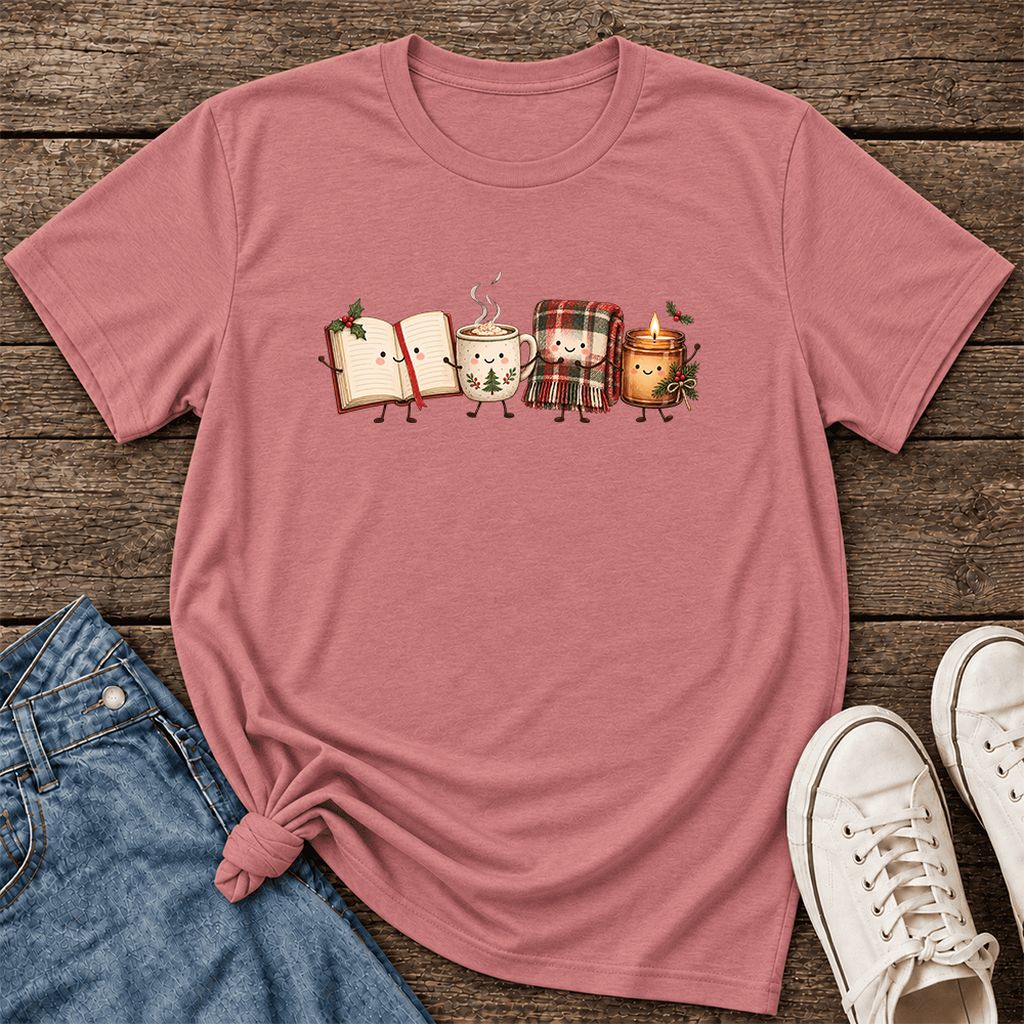 Christmas Cozy Club Ultra-Soft Cotton T-Shirt | Christmas Gift Mauve