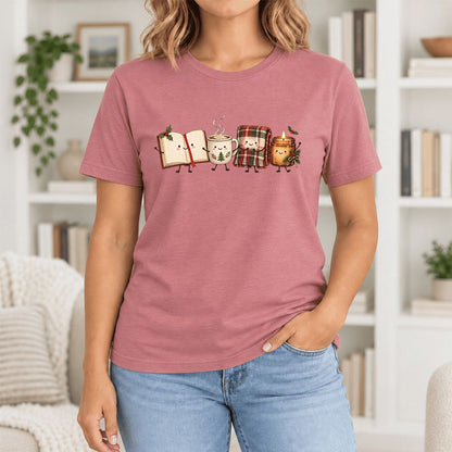 Christmas Cozy Club Ultra-Soft Cotton T-Shirt | Christmas Gift Mauve