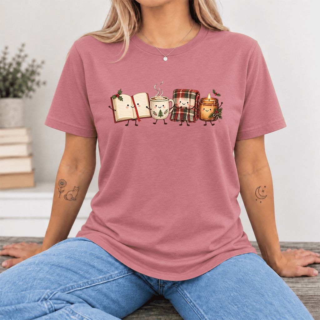 Christmas Cozy Club Ultra-Soft Cotton T-Shirt | Christmas Gift Mauve
