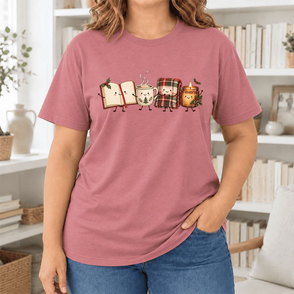 Christmas Cozy Club Ultra-Soft Cotton T-Shirt | Christmas Gift Mauve