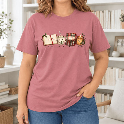 Christmas Cozy Club Ultra-Soft Cotton T-Shirt | Christmas Gift Mauve