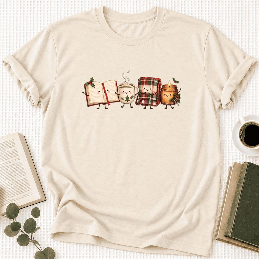 Christmas Cozy Club Ultra-Soft Cotton T-Shirt | Christmas Gift Natural