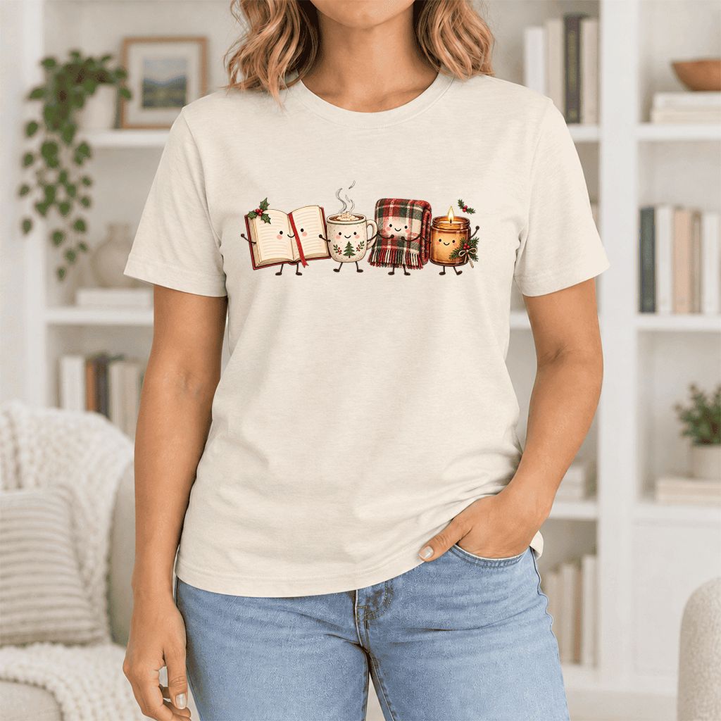 Christmas Cozy Club Ultra-Soft Cotton T-Shirt | Christmas Gift Natural