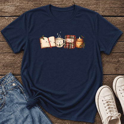 Christmas Cozy Club Ultra-Soft Cotton T-Shirt | Christmas Gift Navy