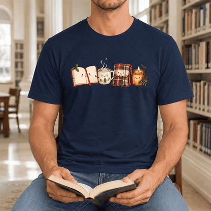 Christmas Cozy Club Ultra-Soft Cotton T-Shirt | Christmas Gift Navy