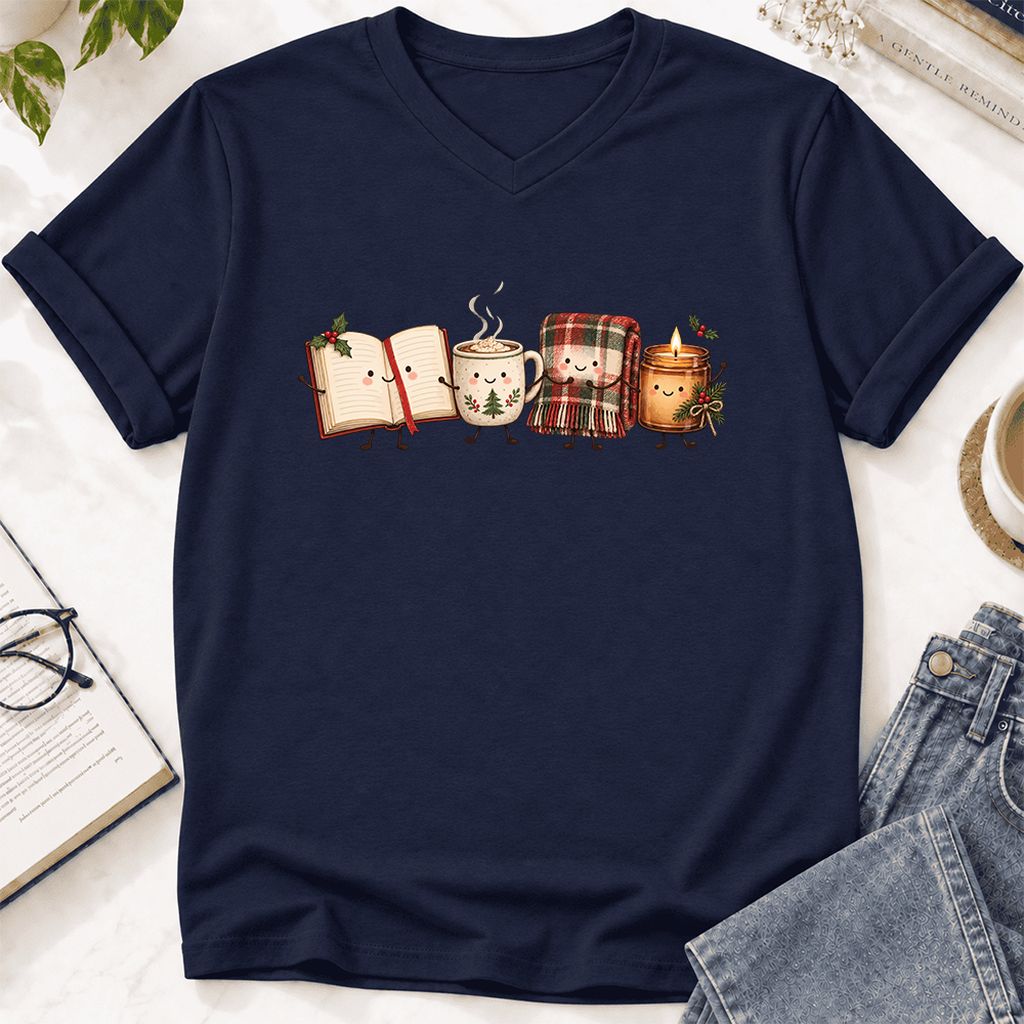 Christmas Cozy Club Ultra-Soft V-Neck | Christmas Gift Navy