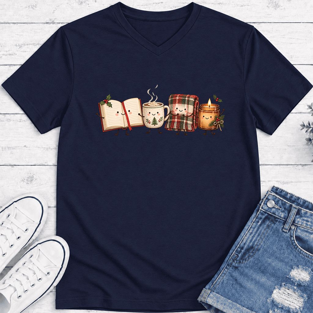 Christmas Cozy Club Ultra-Soft V-Neck | Christmas Gift Navy
