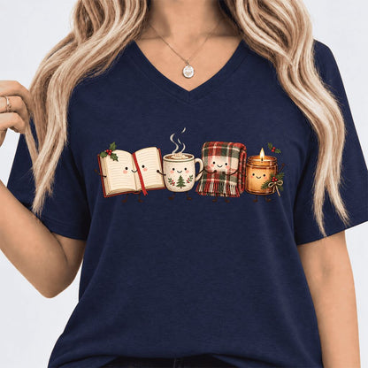Christmas Cozy Club Ultra-Soft V-Neck | Christmas Gift Navy