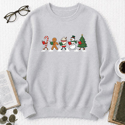 Christmas Reading Parade Printed Sweatshirt | Christmas Reader Gift Sport Grey