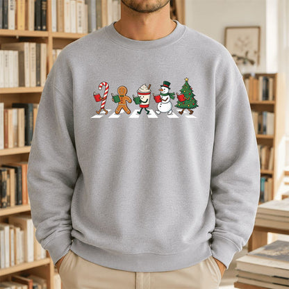 Christmas Reading Parade Printed Sweatshirt | Christmas Reader Gift Sport Grey