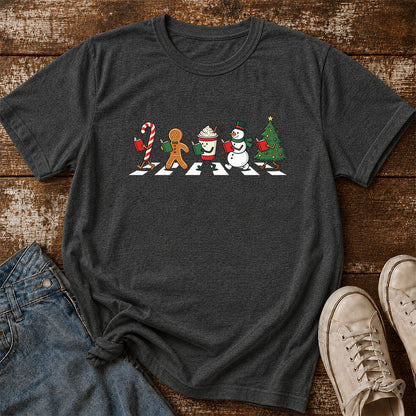 Christmas Reading Parade Printed T-Shirt | Christmas Reader Gift Dark Heather