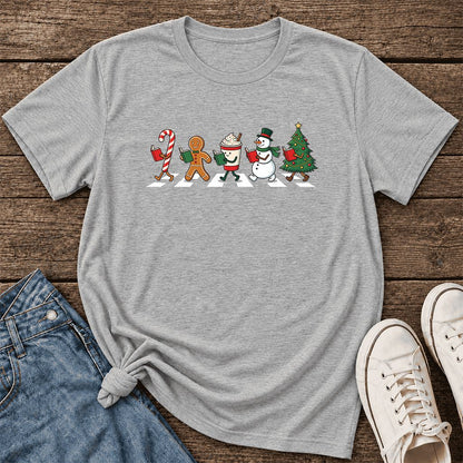 Christmas Reading Parade Ultra-Soft Cotton T-Shirt | Christmas Reader Gift Athletic Heather