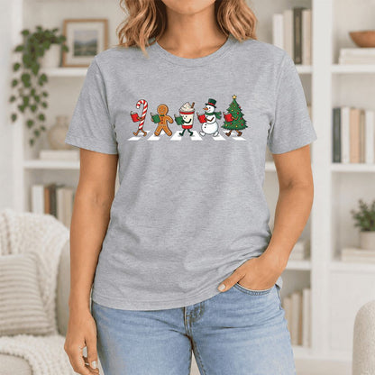 Christmas Reading Parade Ultra-Soft Cotton T-Shirt | Christmas Reader Gift Athletic Heather