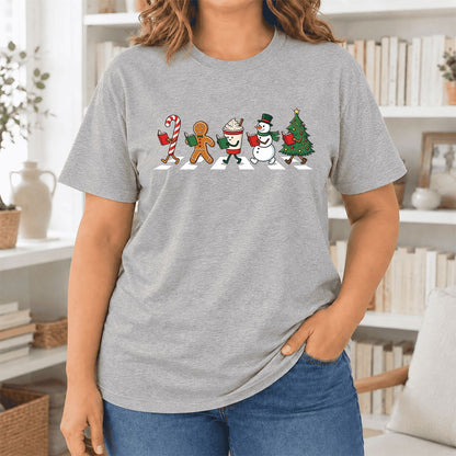 Christmas Reading Parade Ultra-Soft Cotton T-Shirt | Christmas Reader Gift Athletic Heather