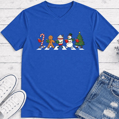Christmas Reading Parade Ultra-Soft V-Neck | Christmas Reader Gift True Royal