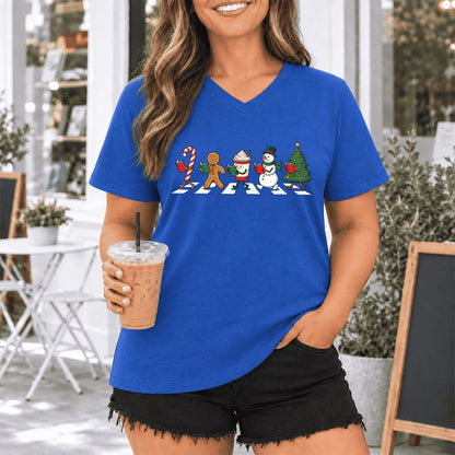Christmas Reading Parade Ultra-Soft V-Neck | Christmas Reader Gift True Royal