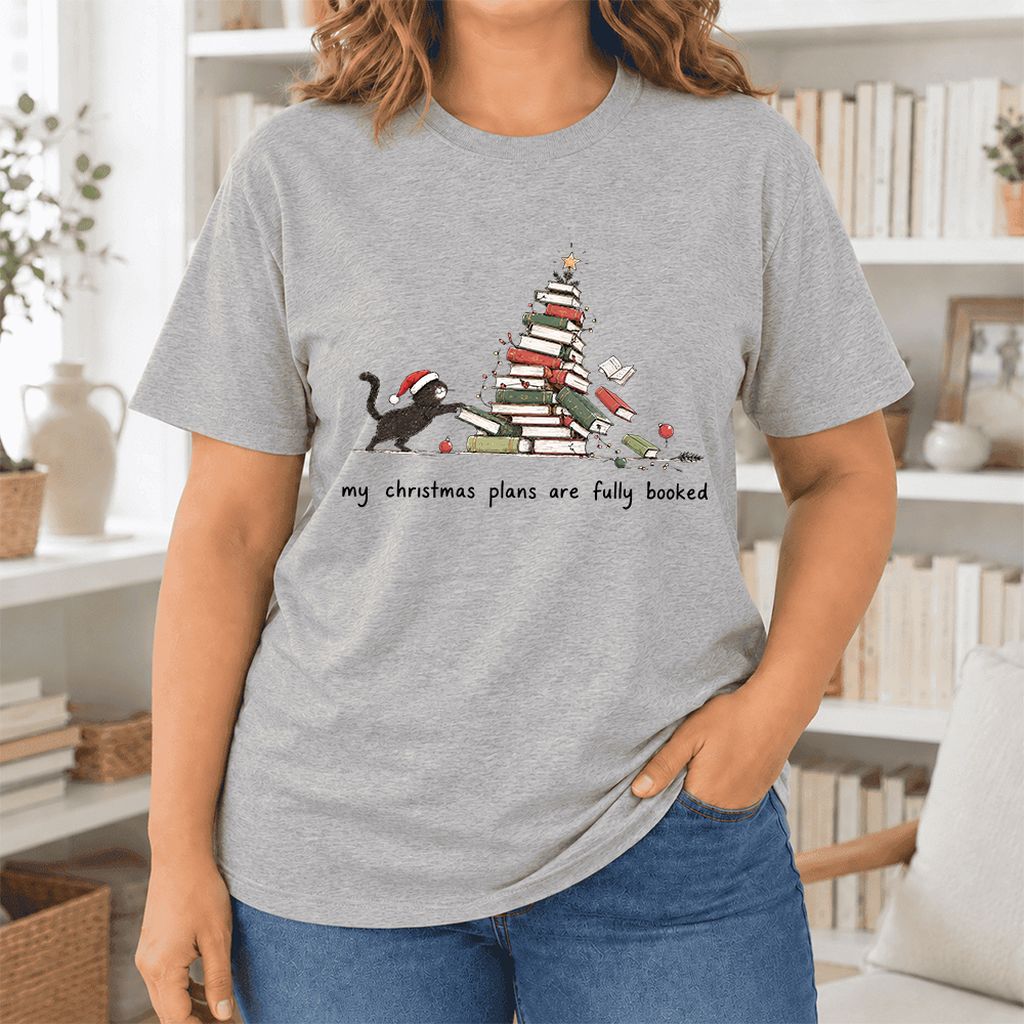 My Christmas Plans Are Fully Booked Ultra-Soft Cotton T-Shirt | Reader Gift Athletic Heather