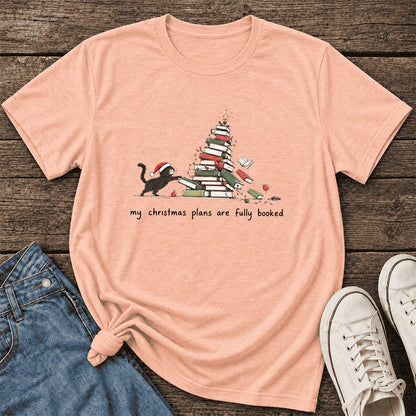 My Christmas Plans Are Fully Booked Ultra-Soft Cotton T-Shirt | Reader Gift Heather Peach