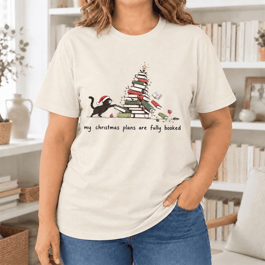 My Christmas Plans Are Fully Booked Ultra-Soft Cotton T-Shirt | Reader Gift Natural