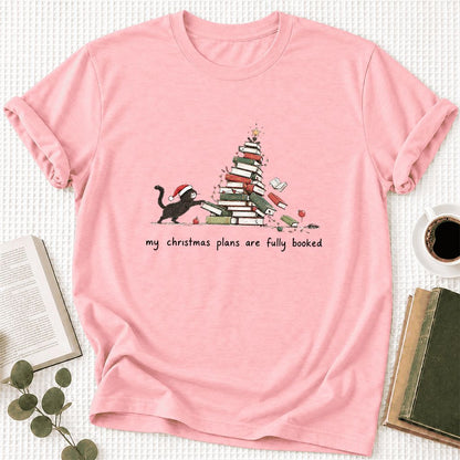 My Christmas Plans Are Fully Booked Ultra-Soft Cotton T-Shirt | Reader Gift Pink