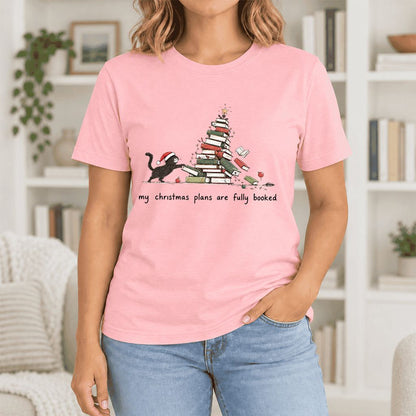 My Christmas Plans Are Fully Booked Ultra-Soft Cotton T-Shirt | Reader Gift Pink
