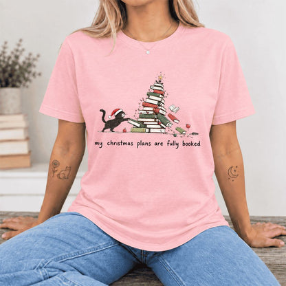 My Christmas Plans Are Fully Booked Ultra-Soft Cotton T-Shirt | Reader Gift Pink