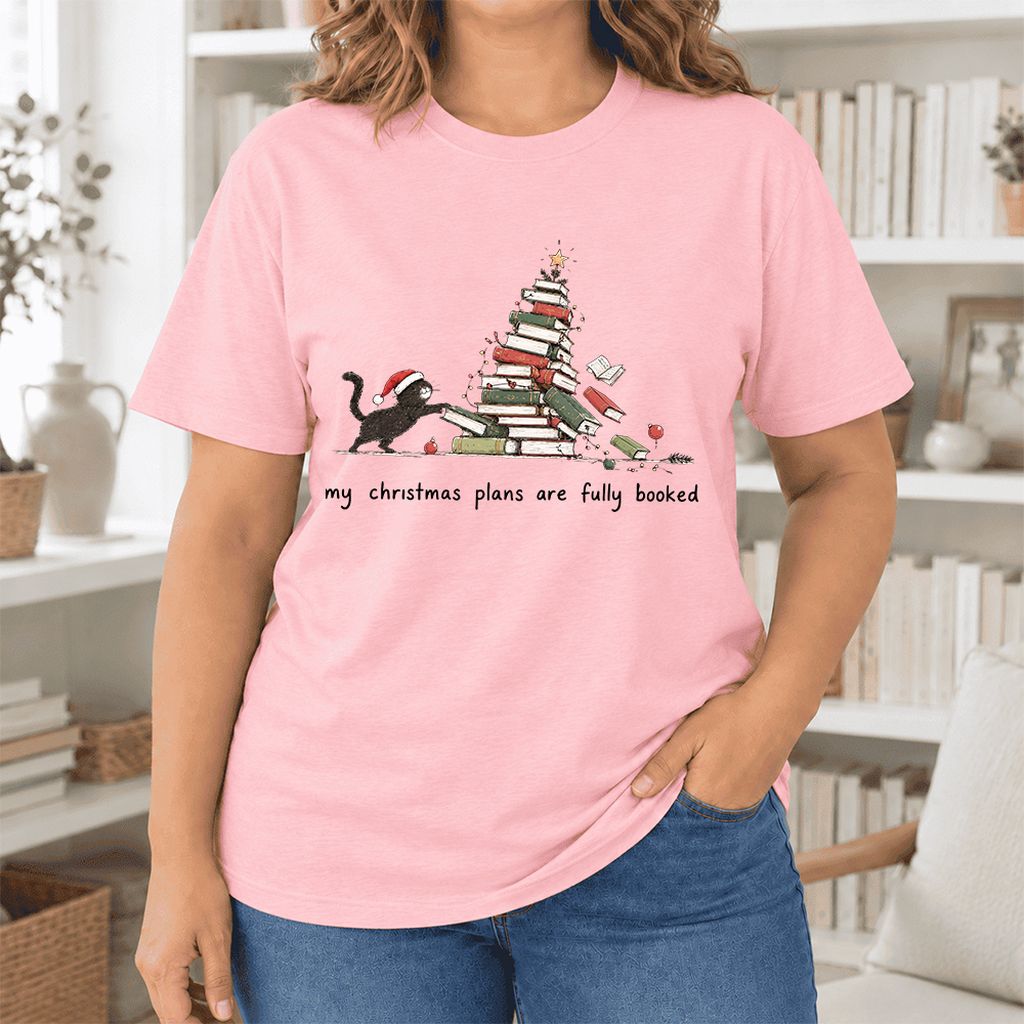 My Christmas Plans Are Fully Booked Ultra-Soft Cotton T-Shirt | Reader Gift Pink
