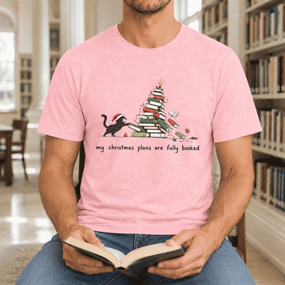 My Christmas Plans Are Fully Booked Ultra-Soft Cotton T-Shirt | Reader Gift Pink