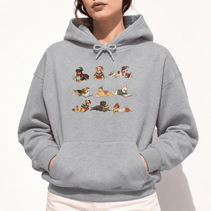 Cozy Dogs Reading Christmas Softstyle Hoodie | Christmas Reader Gift Sport Grey