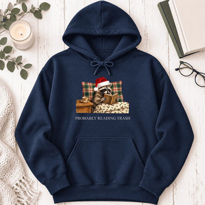 Probably Reading Trash Softstyle Hoodie | Cozy Christmas Book Lover Gift Navy