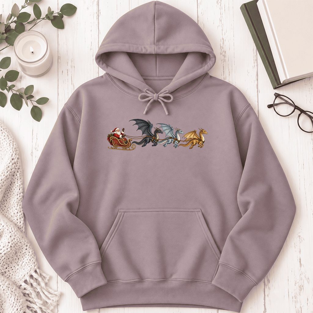 Santa Claus on Dragon Sleigh Softstyle Hoodie | Christmas Reader Gift Paragon