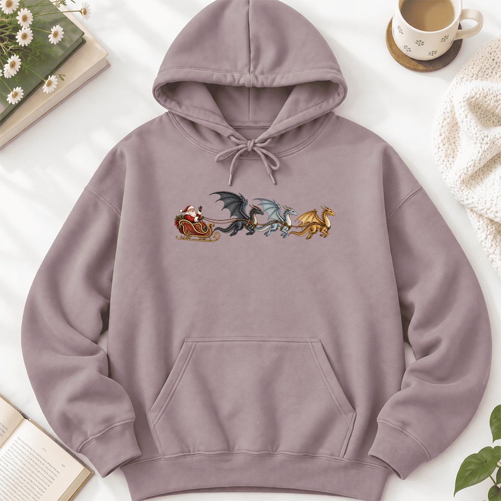 Santa Claus on Dragon Sleigh Softstyle Hoodie | Christmas Reader Gift Paragon
