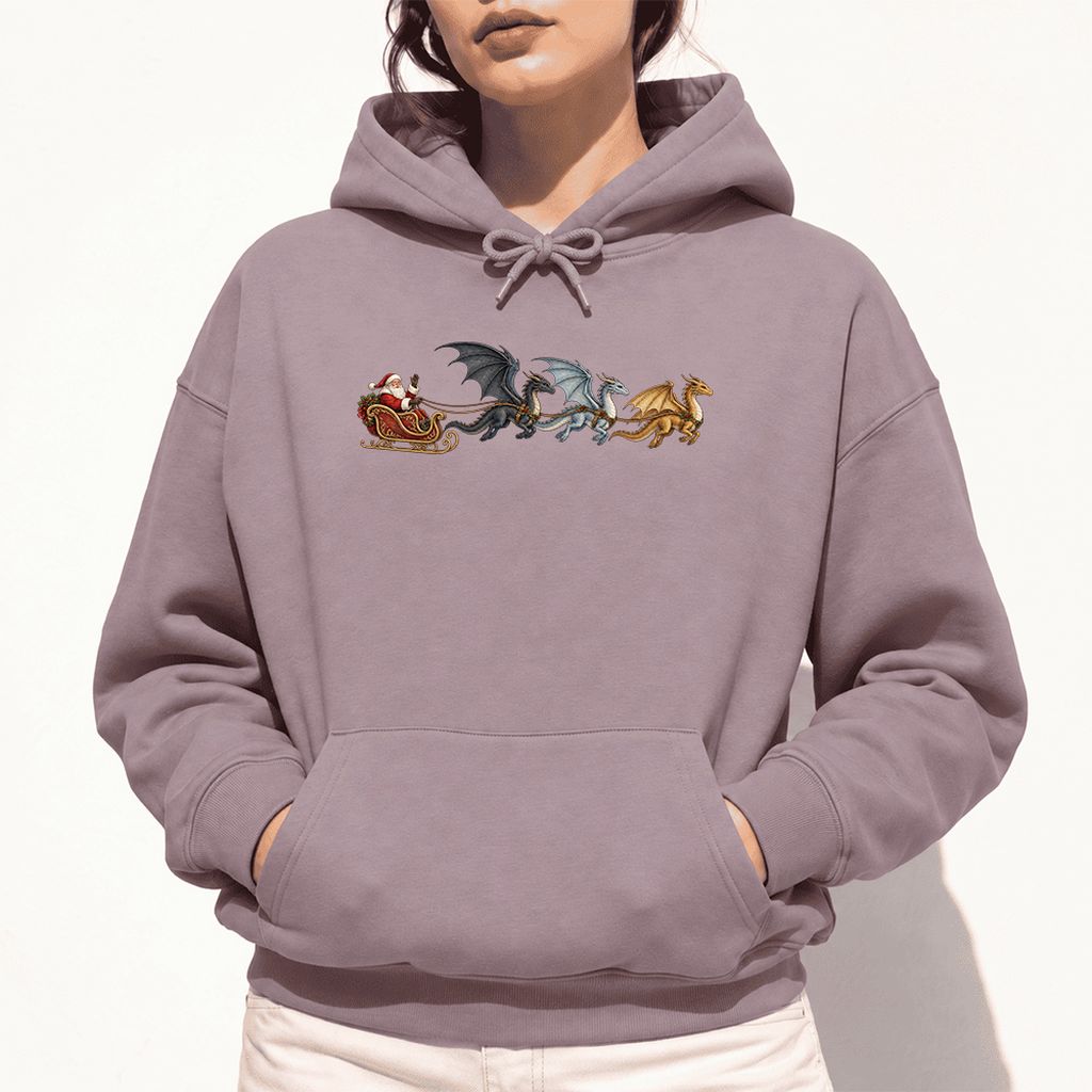 Santa Claus on Dragon Sleigh Softstyle Hoodie | Christmas Reader Gift Paragon
