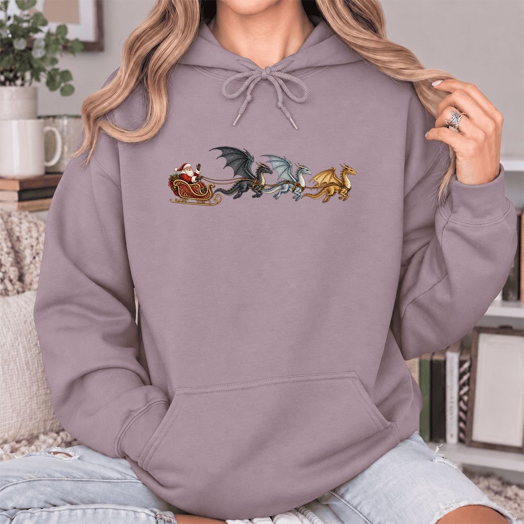 Santa Claus on Dragon Sleigh Softstyle Hoodie | Christmas Reader Gift Paragon