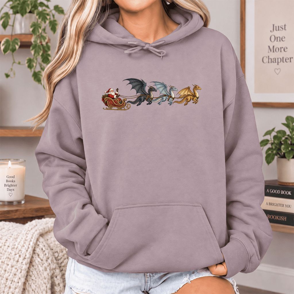 Santa Claus on Dragon Sleigh Softstyle Hoodie | Christmas Reader Gift Paragon