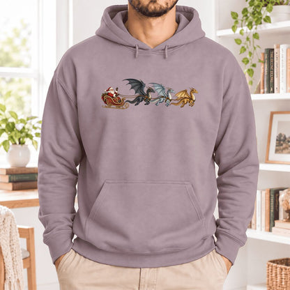 Santa Claus on Dragon Sleigh Softstyle Hoodie | Christmas Reader Gift Paragon