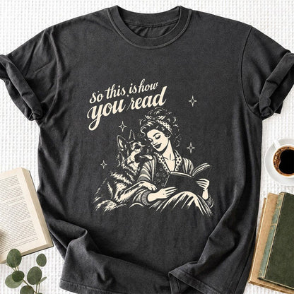 How You Read German Shepherd Printed T-Shirt | Dog Lover Reader Gift Dark Heather