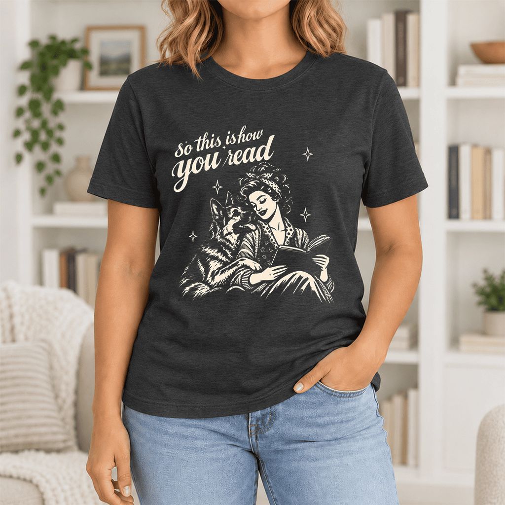 So This Is How You Read Ultra-Soft Cotton T-Shirt | Dog Mom Reader Gift Black Heather